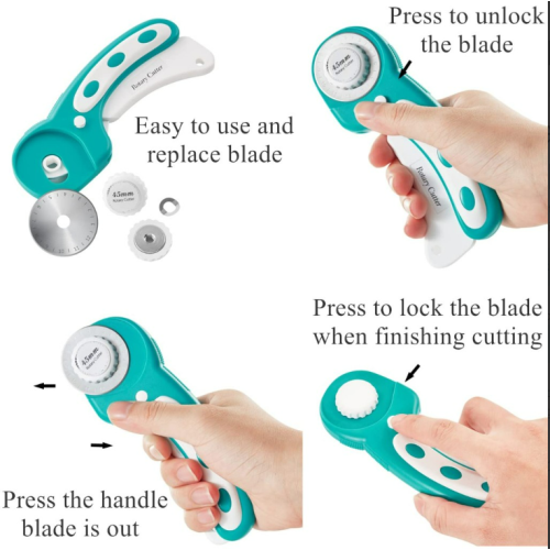 45MM Rotary Cutter & replacement blades (fabric, textile, paper & more)