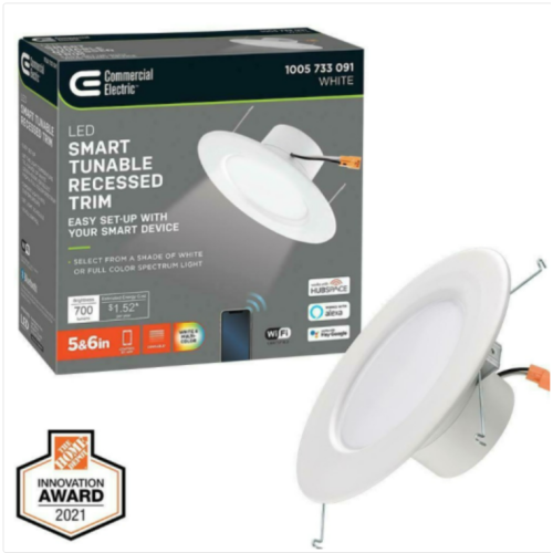 Commercial Electric LED Smart Tunable Recessed Trim Light set of 2