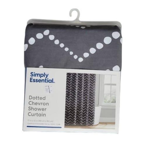 Simply Essential™ Chevron Cotton Shower Curtain 72 x 72 Gray