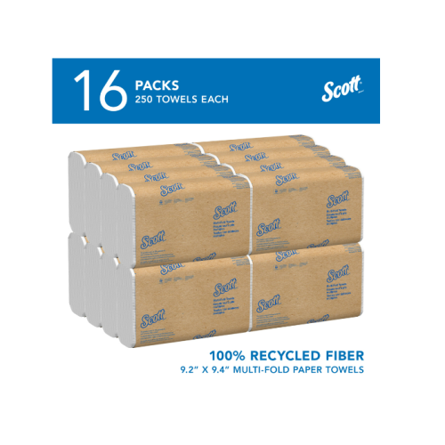 Scott® 100% Recycled Fiber Multi-Fold Towels