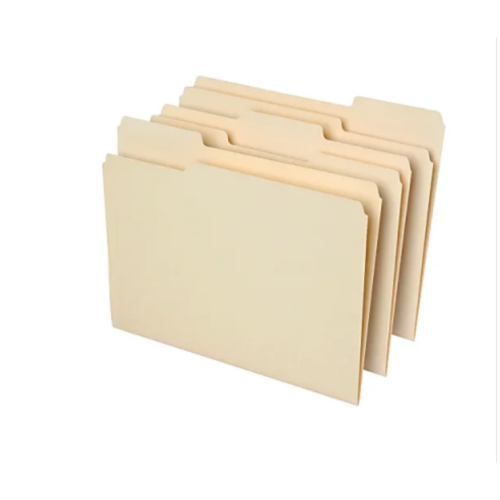 Office Depot® Brand File Folders, 1/3 Cut, Letter Size, 30% Recycled, Manila, Pack Of 100 Folders