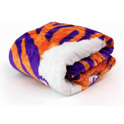 College Covers Clemson Tigers Raschel Throw Blanket, 60 in by 50 in