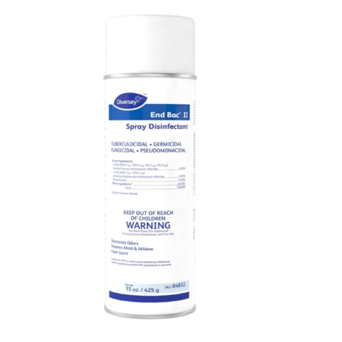 Diversey 04832 End Bac II Spray Disinfectant, Unscented, 15 oz Aerosol 6 pack