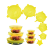 6pcs Silicone Food Preservation Cover, Modern Yellow Food Container Cover For Kitchen