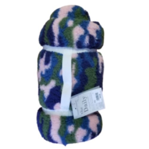 The Daily Collection Sherpa Throw Blue Camouflage 50 x 60”