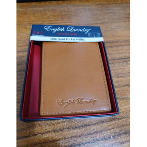 English Laundry Slim Front Pocket Wallet Genuine Leather