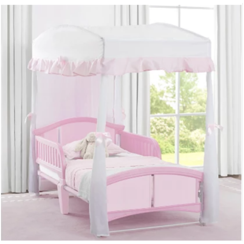 Delta Children Girls Canopy For Toddler Bed, White