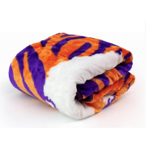 College Covers Clemson Tigers Raschel Throw Blanket, 60 in by 50 in