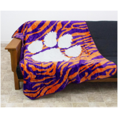 College Covers Clemson Tigers Raschel Throw Blanket, 60 in by 50 in