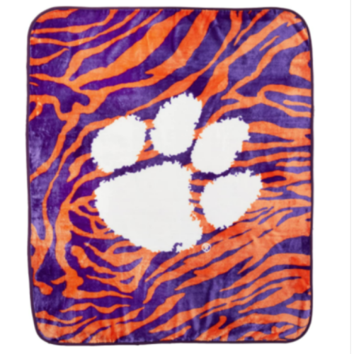 College Covers Clemson Tigers Raschel Throw Blanket, 60 in by 50 in