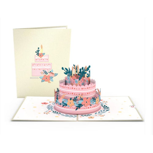 LOVEPOP Floral Birthday Cake Pop-Up Card