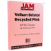 JAM PAPER Vellum Bristol 67lb Cover 50 Sheets Pink