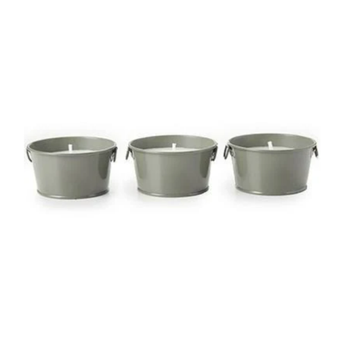 Citronella Metal Bucket Candles, 3-Pack