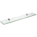 pancraft Glass Peacock Glass Shelf, Brushed Steel, 8'' x 21''