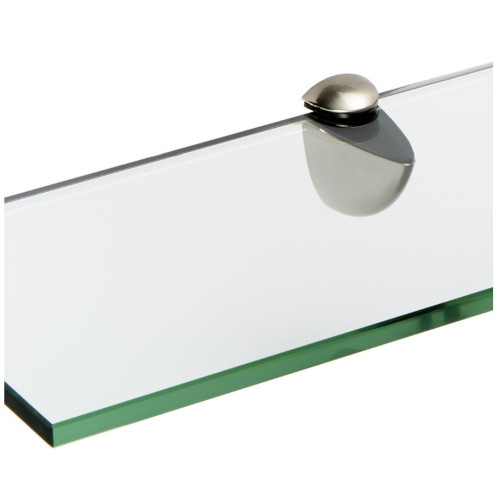 pancraft Glass Peacock Glass Shelf, Brushed Steel, 8'' x 21''