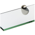 pancraft Glass Peacock Glass Shelf, Brushed Steel, 8'' x 21''