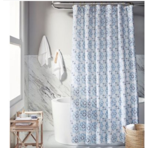 Everhome Eloise Medallion 72-Inch x 72 Inch Shower Curtain in Skyway