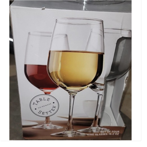 Home Essentials Tablescape 15.2 oz Wine Glasses Set of 4