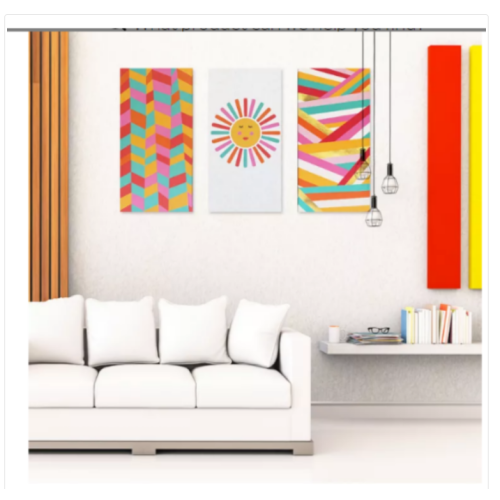 Wild Sage™ Geometric Sun 15-Inch x 30-Inch Canvas Wall Art (Set of 3)