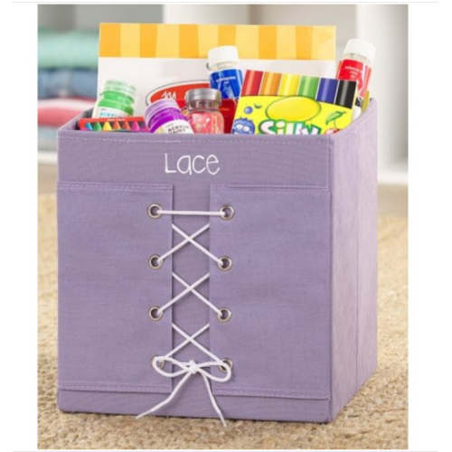 Whitmor Purple 'Lace' Learning Cube Storage Box