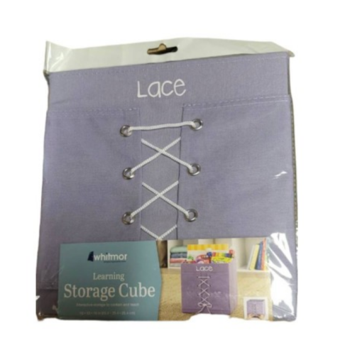 Whitmor Purple 'Lace' Learning Cube Storage Box