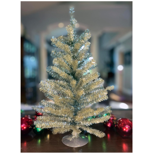 Silver Christmas Tinsel Tree 16 in