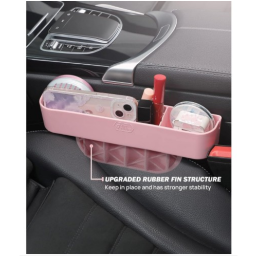 JOYTUTUS 2 Pack Car Pink Gap Filler Organizer,Silicone Console Storage Box for Car Front Seat, with Strong Stability, Universal Fit Cute Car Accessories