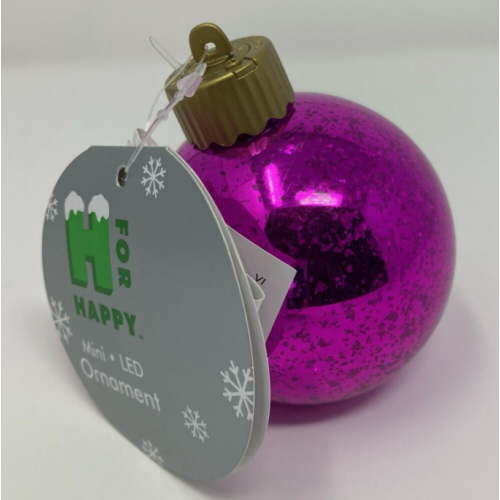 H for Happy Mini LED Christmas Ornament set of 3