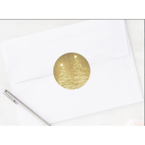 Gold Embossed Seals Round Sticker