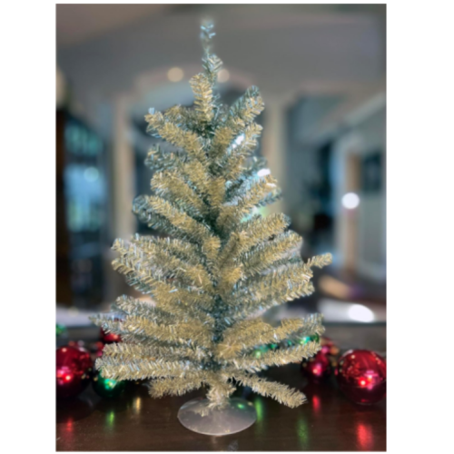 Silver Christmas Tinsel Tree 16 in