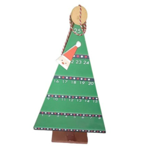 Christmas Advent Calendar Wooden Tree Magnetic Santa Count Down