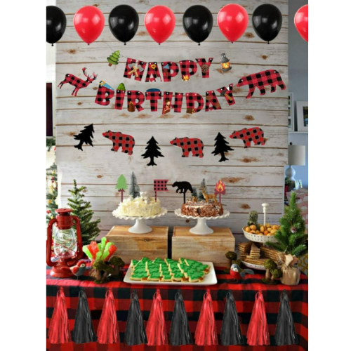 Lumberjack Party Supplies Birthday Party Decorations and Favors Set for Baby Shower, Birthday Party Decor