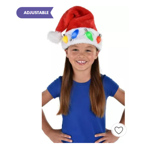 Christmas Bulb Light-Up Adjustable Santa Hat for Kids & Adults