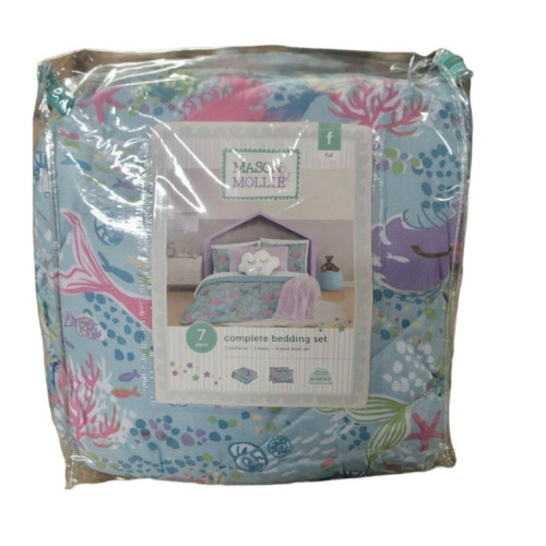 Mason & Mollie Green Mermaid 7-piece Full Bed Set