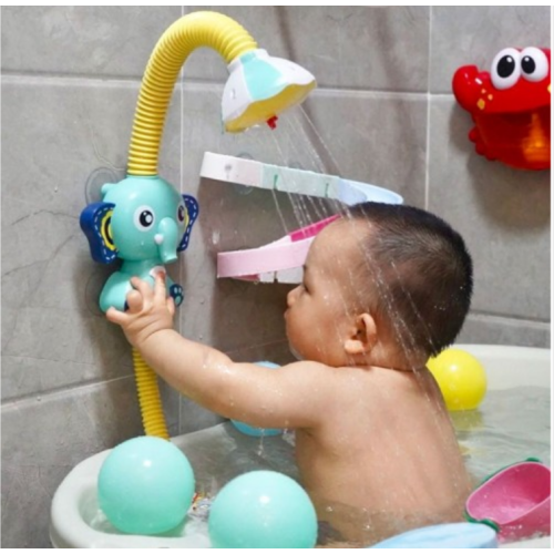 Fajiabao Elephant Bath Toys for Toddlers, Bathtub Game, Infant Electric Shower Head, with Sucker Baby Accessories, Water Games, Adjustable Sprinkler in Tub, Bathroom Birthday Gift for Boys Girls 2 3 4