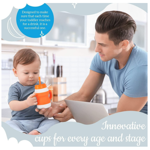 Set of Two 2 Silicone Baby Training Cups by Hileina