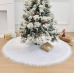 Christmas Tree Skirt, White Plush Faux Fur Classic Xmas Tree Skirts 18''