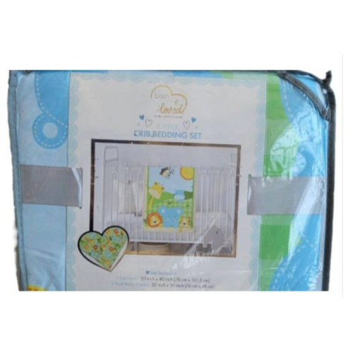 Born Loved Zoo Animals 2-piece Crib Bedding Set