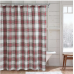 Bee & Willow Holiday Plaid Fabric Shower Curtain, Christmas Bath Decor