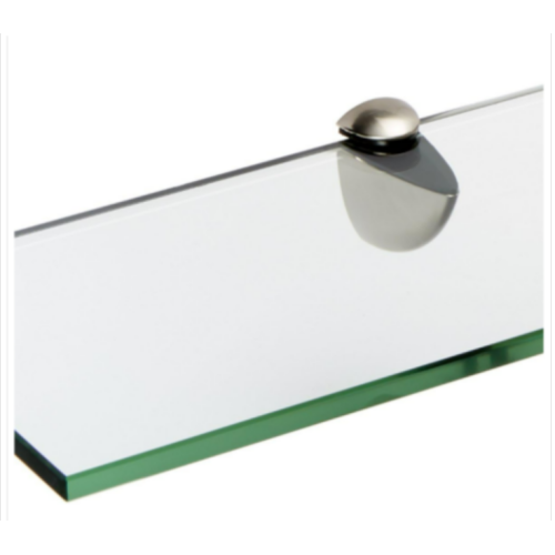 Spancraft Glass Peacock Glass Shelf, Brushed Steel, 8'' x 21''