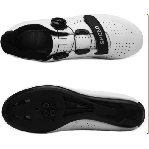 Scurtain Unisex Road Bike Cycling Shoes, White, 7.5 Men