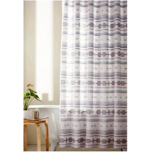 New Wild Sage 72” x 72” "Chloe" Clip Poly Multicolor Boho Fabric Shower Curtain