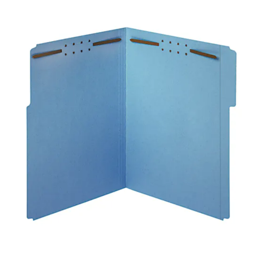 Office Depot® Brand Color Fastener File Folders, Letter Size, Blue, Pack Of 50 Folders