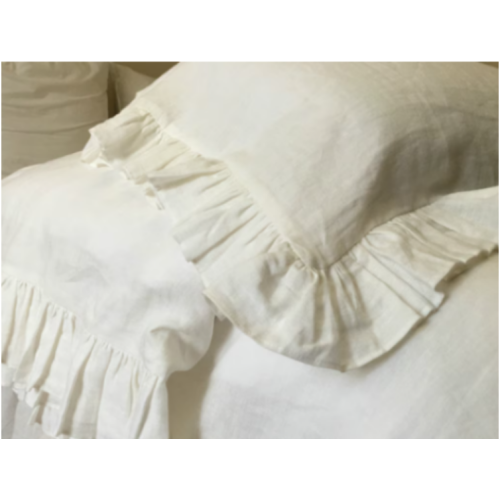 SMOOTH WEAVE EURO RUFFLED SHAMS set of 2