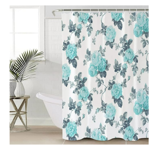 INSTYLE HOME 13 pcs Bath Set Shower Curtain Rose Arbore Aqua 