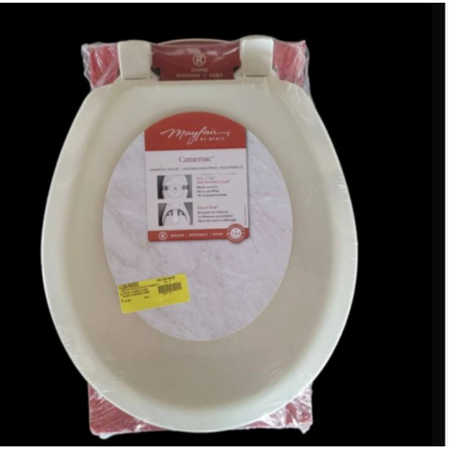 Mayfair 41EC-346 Round Molded Wood Toilet Seat with Easy-Clean Hinges, Biscuit