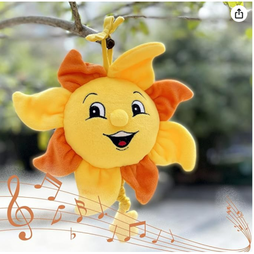 Boodeze Newborn Baby Musical Toy for Infant 0,3,6,12 Months, Soft Hanging Plush Stroller Toy for 6 to 12 Months Baby with You are My Sunshine Music, Brighten Boy and Girl's Bed,Carseat and Room