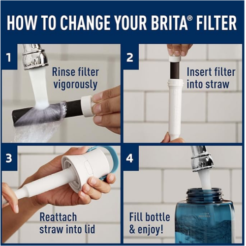 Brita 3ct Bottle Filter - Black