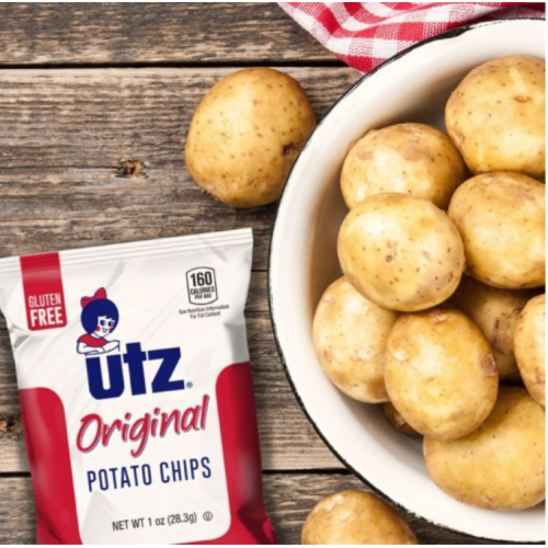 Utz Original 1 Oz Bags, 42 Count Crispy Potato Chips Made from Fresh Potatoes, Crunchy Individual Snacks to Go, Cholesterol Free, Trans-Fat Free, Gluten Free Snacks