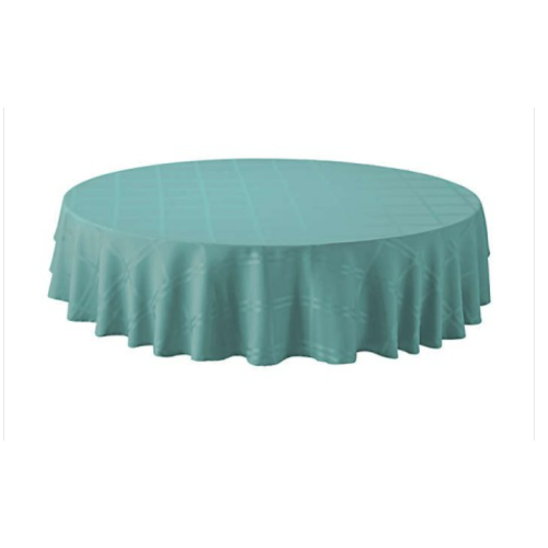 Simply Essential™ 2.28M Solid Windowpane Polyester Round Tablecloth Turquoise